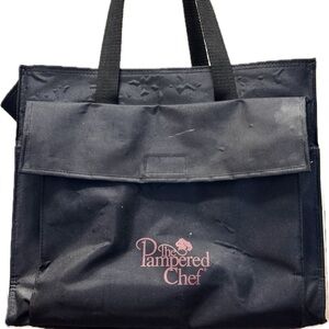 Vintage The Pampered Chef Black Carryall with Logo